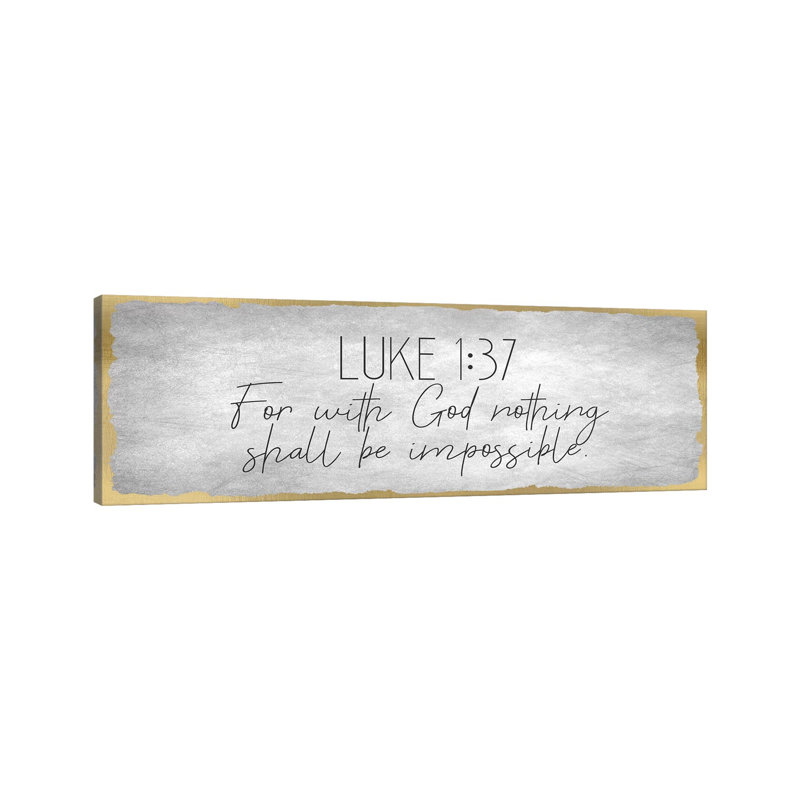 Luke 1:37 On Foil by Kimberly Allen - Wrapped Canvas Panoramic Print, 152.4 cm H x 50.8 cm W