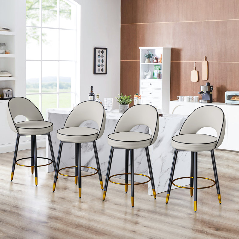 Tabouret de comptoir pivotant 25 po Rumery, Gris