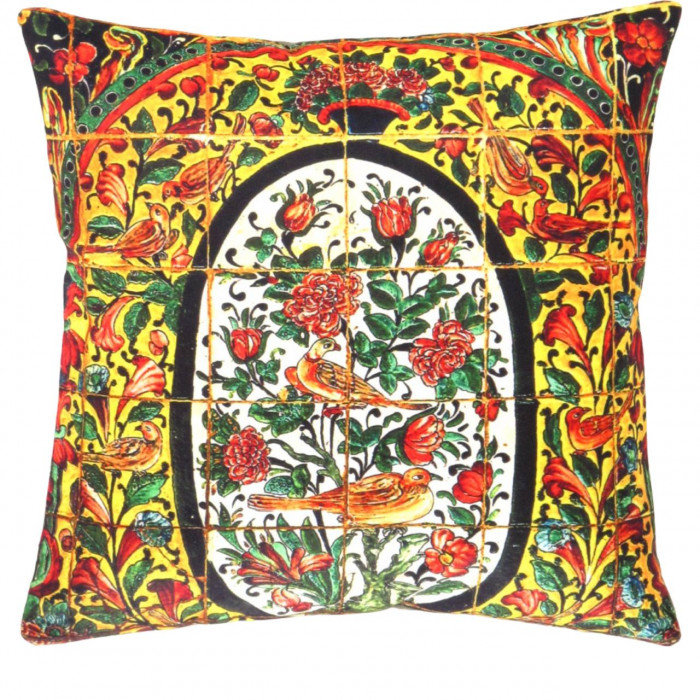 Coussin décoratif en velours Pasargad 16 po x 16 po