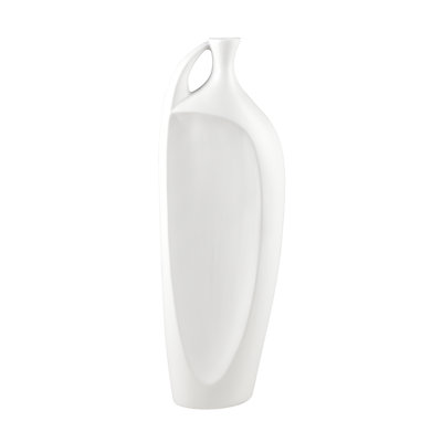 Bajraktari Messe White Earthenware Table Vase