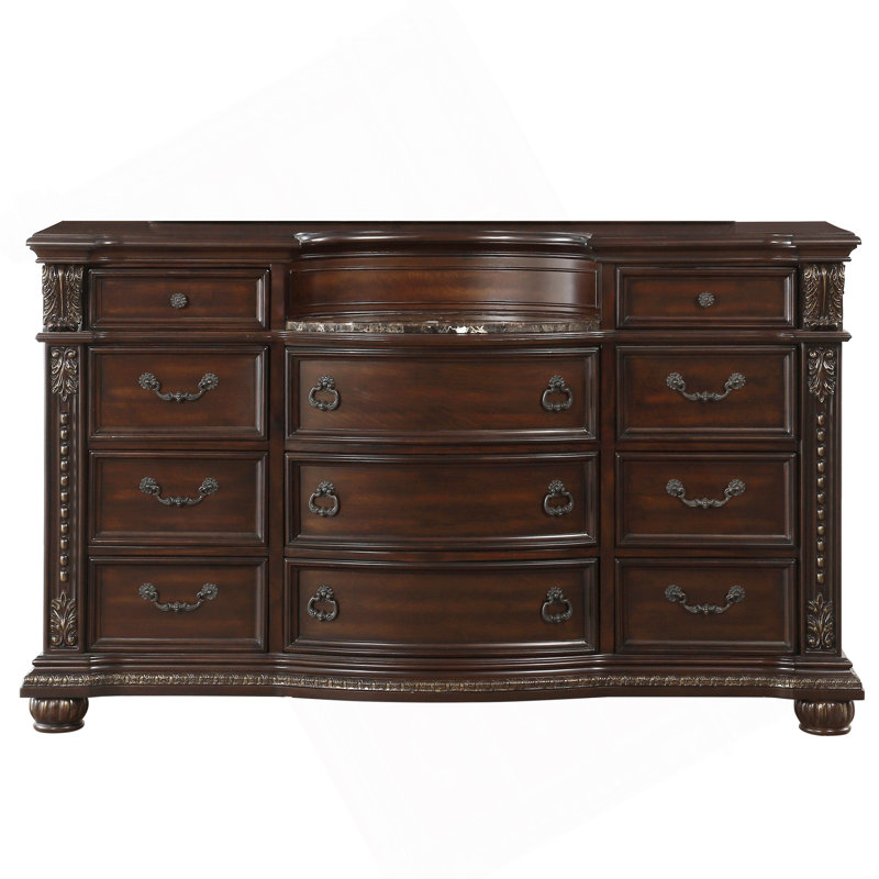 Commode de chambre à coucher en placage de bois, style traditionnel cerisier
