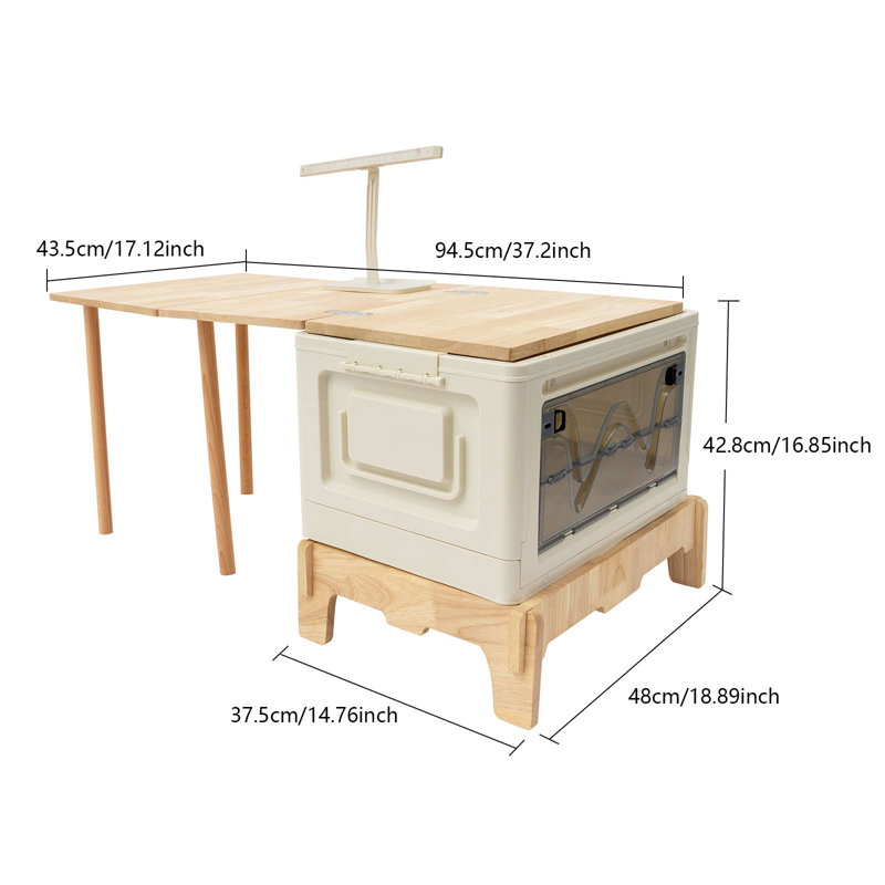 Folding Camping Table With Storage And Light