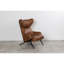 Fauteuil ballon en cuir fleur 28 po