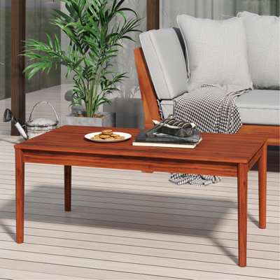 Table basse d'extérieur profilée avec bois rustique, ton, l 36,12 po, P 19,97 po, H 14,78 po