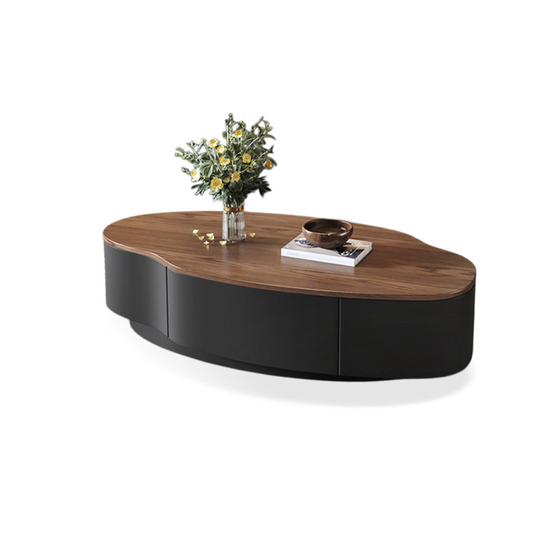 Table basse noire en bois manufacturé, Noyer, noir