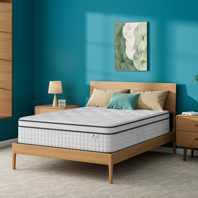 Matelas hybride en gel de refroidissement moyen 8 po / 10 po / 12 po, ressorts ensachés dans une boîte, certifié OEKO-TEX®