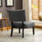 Blended Leather Tufted Accent Chair with Oversized Seating, Gray-1736688406