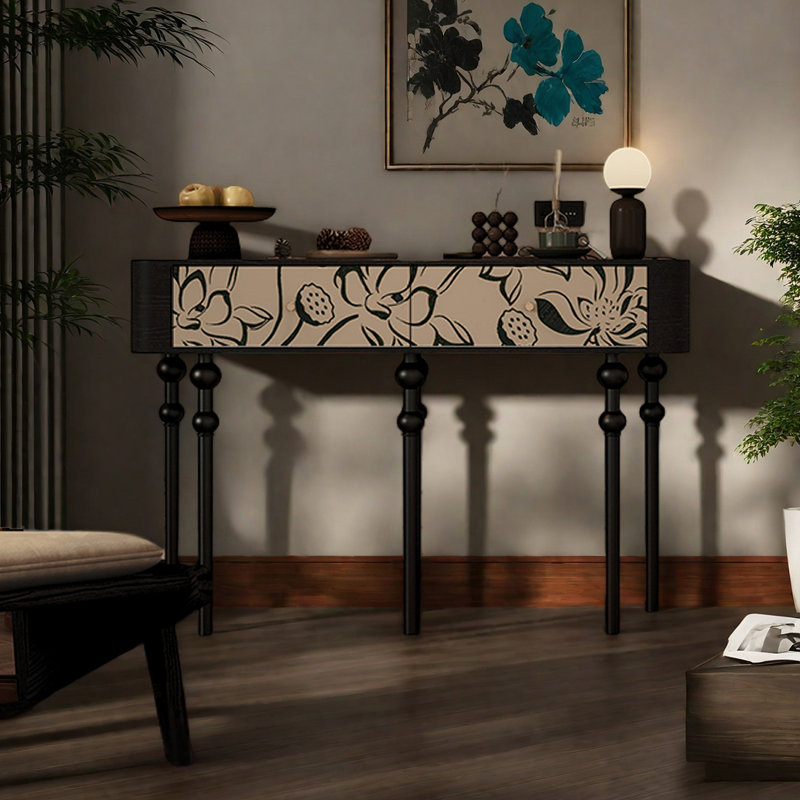 Console moderne et multifonctionnelle en bois, Noir
