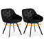 48cm H Tufted Velvet Upholstered Metal Armchair-1667171295