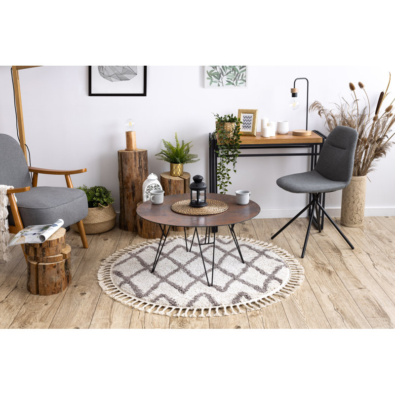 Round Windle Moroccan Area Rug, Round 120cm