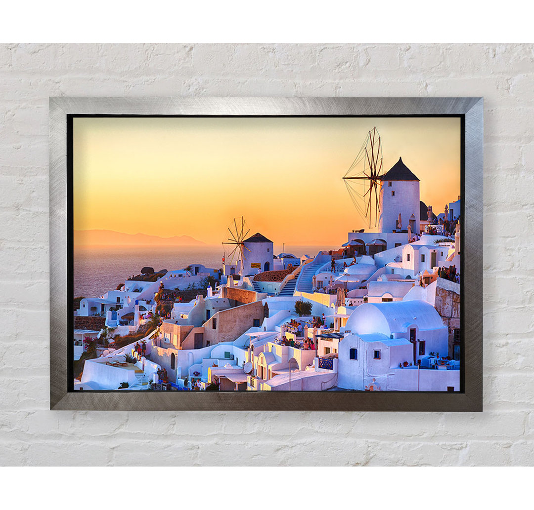 Gerahmtes Wandbild Sunset In Santorini