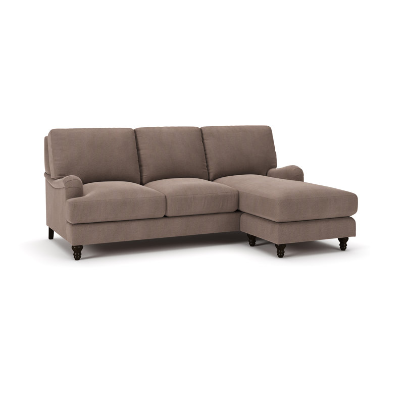 Walters Upholstered Sofa With Reversible Chaise, Bella Cocoa