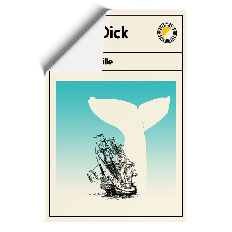 Book Cover Moby Dick Herman Melville - No Frame Print, 84cm H x 59cm W x 0.1cm D