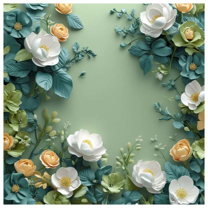 Tapisserie murale "White Roses" - Bouquet, 104in H x88 with 4 Grommets