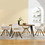 5-Piece Dining Set with Swivel Upholstered Chairs and Rectangular Table - 2 Color Options for Kitchen Dining Room