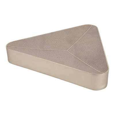 Bol décoratif triangulaire pour décoration intérieure moderne - bol décoratif fonctionnel pour commode de chambre à coucher, style tablette ou décoration de salon - beige et brun clair