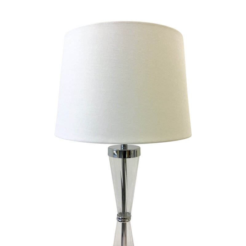 Duncansville Metal Table Lamp, White, Polished Chrome