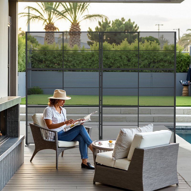Freestanding 72" Lattice Panel Privacy Screen, 72'' H x 94'' W x 16" D, 2
