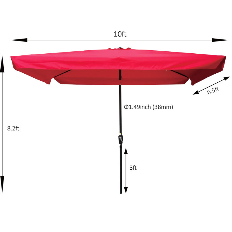 Parasol de patio 10 x 6,5 pi pour fêtes de jardin - plaisir rouge