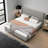 Modern King Platform Bed Frame with Wingback Headboard in Chenille Upholstery