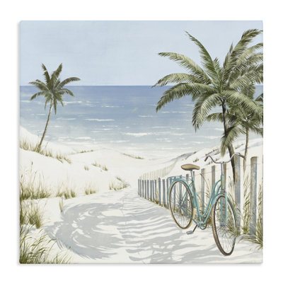 Beach Bike Coastal Scene Canvas, design by Lorenzo Collective