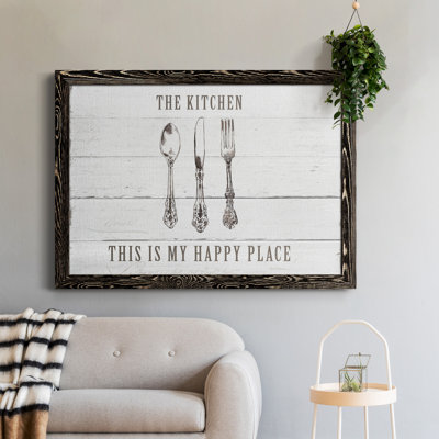 Kitchen Happy Place - Publicité sur cadre photo sur toile