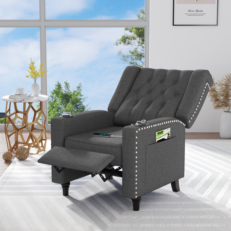 Fauteuil inclinable manuel standard Newton St Loe, Mélange de lin gris foncé