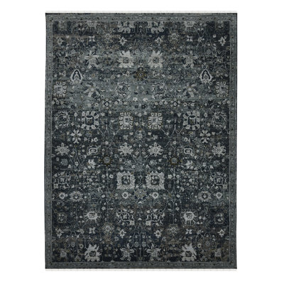 Hillis Floral Hand Knotted Wool Charcoal/Gray Area Rug -  Darby Home Co, DC0092B4079D4D19850F656F35284015