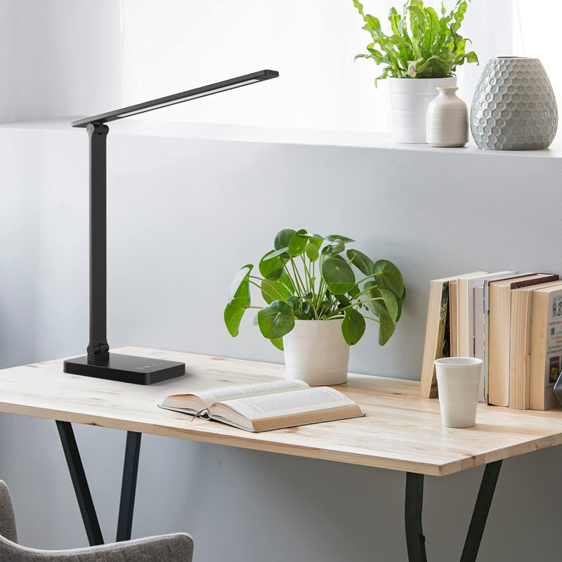 LED Desk Lamp With 5 Color Modes & 5 Brightness Levels, 9.5W 750LM Eye-Caring Task Light, Adjustable Metal Touch Control Lamp For Reading, Sewing, Crafts, And Office Use