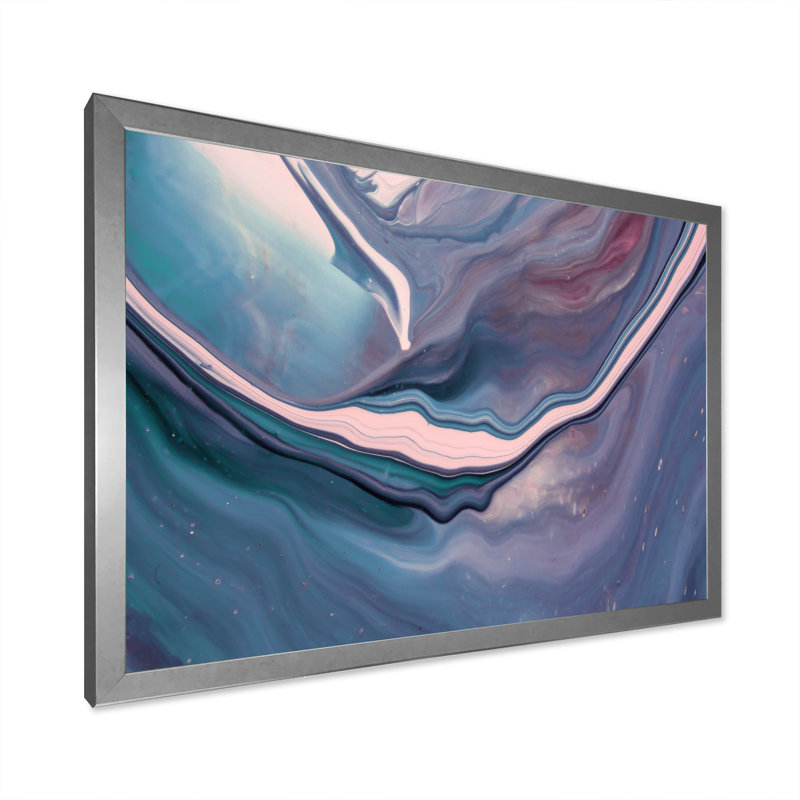 Reproduction d'art sur toile Luxury Luxury Marble Fluid Art X, H 12 po x l 20 po x P 1 po, Toile argentée avec cadre photo