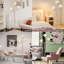 Lampe sur pied rétro à 3 têtes pour salon, 3 modes de couleur DEL-2033172886
