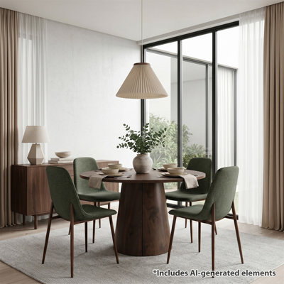Ensemble de salle à manger à piédestal moderne avec chaises rembourrées de 47 à 83 po Modern