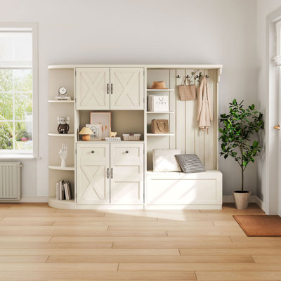 Multi-functional Hall Tree With Storage Shelves, Cabinet, And Bench – Can Be Used Separately by Red Barrel Studio