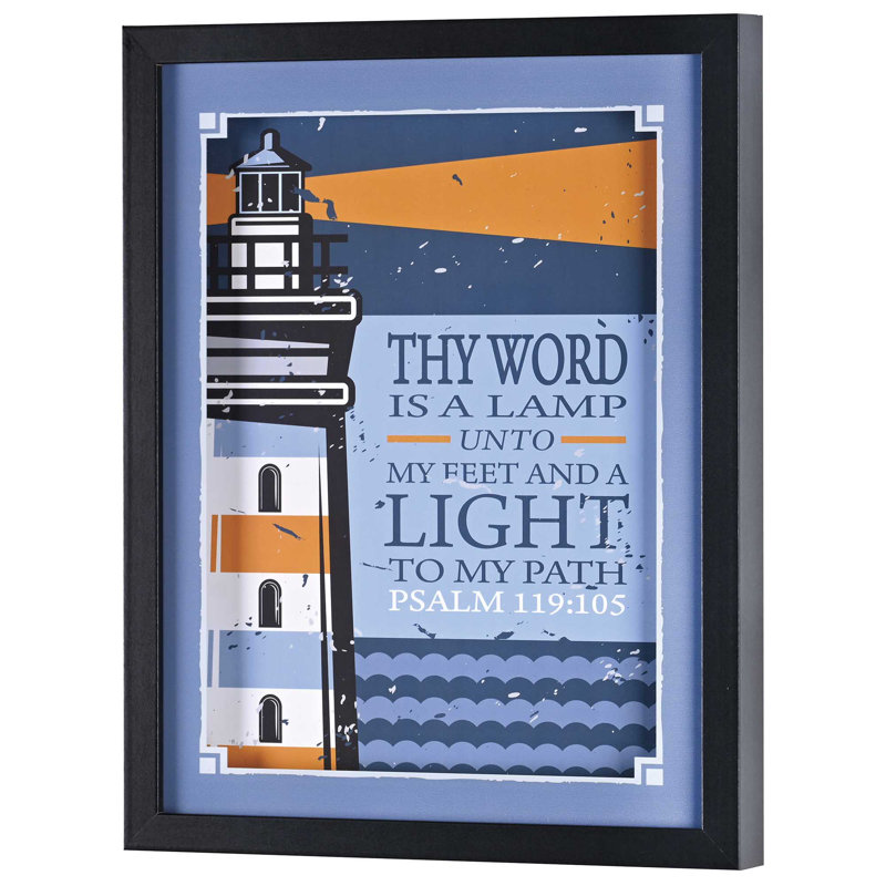 Art mural encadré, phare «Your Word Is»
