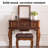 31.89"Brown Solid Wood Multifunctional Vanity With a Mirror and Stool