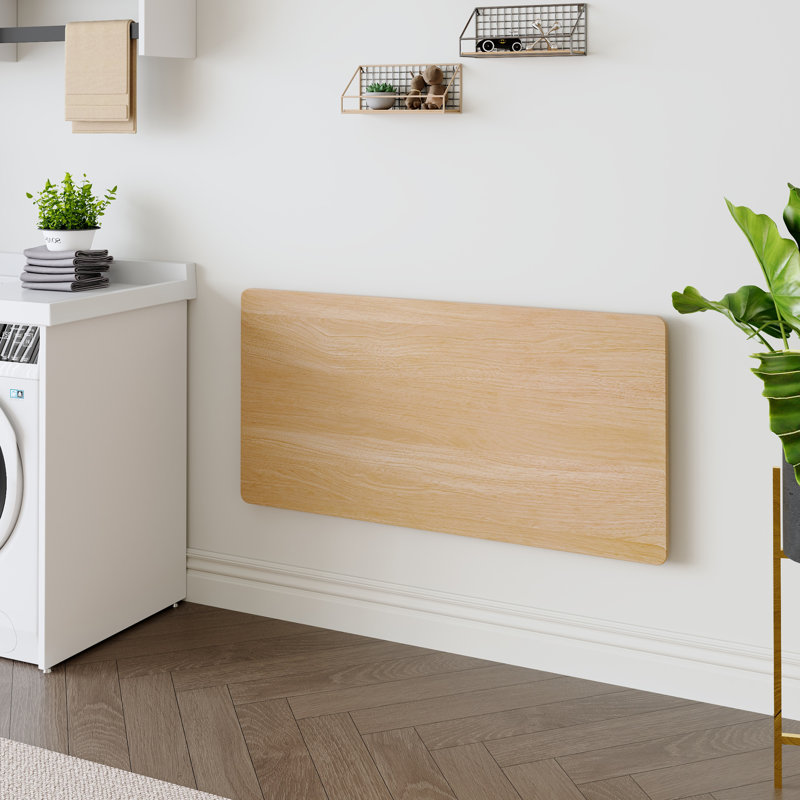 Décoration murale flottante 45 po x 22 po x 6,5 po à fixation murale polyvalente avec tablettes flottantes, Bois naturel
