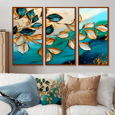 Adason - ensemble de reproductions d'art mural feuilles