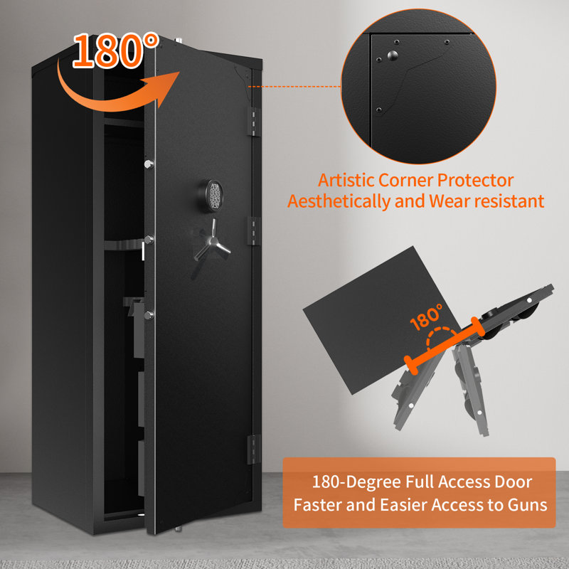 23 Rifle Gun Safe, Long Gun Safes for Rifle and Shotgun with Password Lock and LED Light