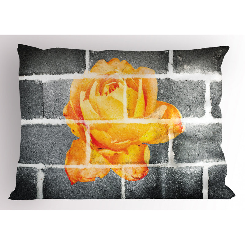 Black/Orange/Yellow Polyester Microfiber Piece Sham, Twin