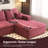 107'' U-Shaped Modern Modular Sectional Cloud Couch whit Ottoman, 4-Seat Chenille Deep-Seat Sofa with Pillow for Living Room, Bedroom, Apartment, Wine Red-725629452-725629449-725629453