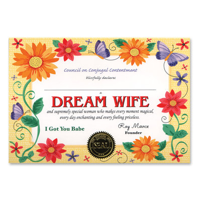 Certificat de femme de rêve