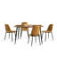 Ensemble de salle à manger 4 personnes Izzat avec table rectangulaire P 47 po et chaises en chenille -1112840868