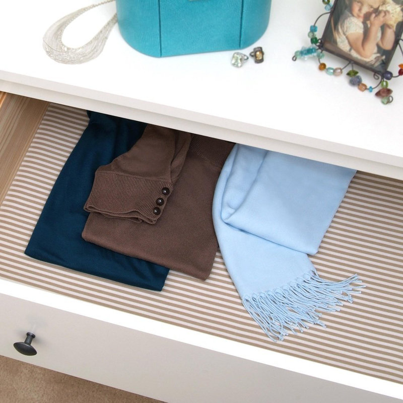 Tablette de luxe et doublure de tiroir non-adhésif en tissu de luxe