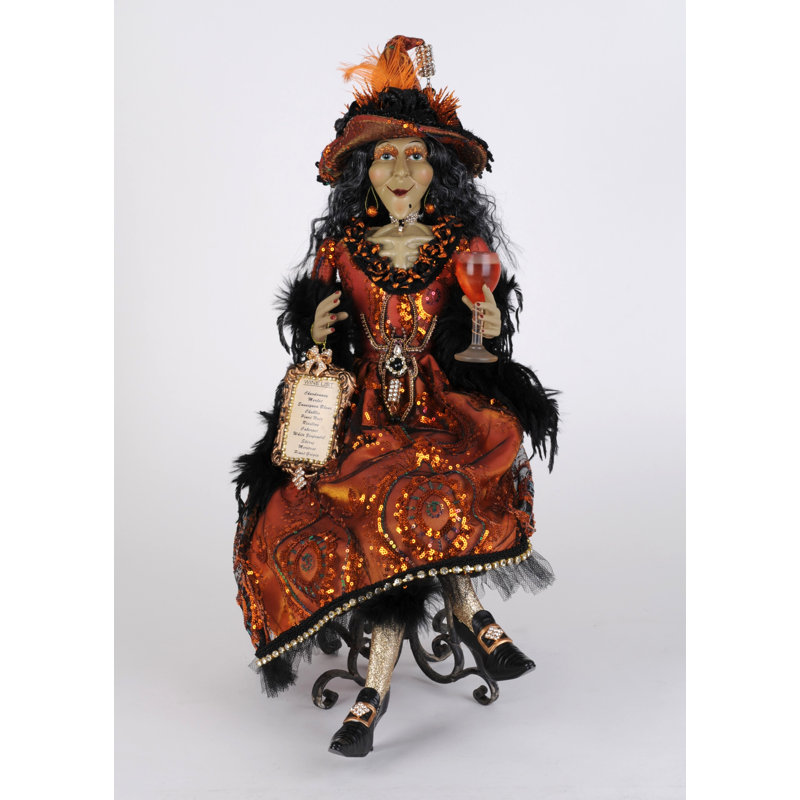Wine Elegance Sitting Witch