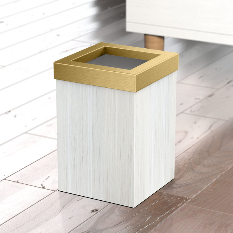 Poubelle 3 gallons en acier inoxydable avec couvercle ouvert amovible | Base carrée ouverte avec base rembourrée Elevate
