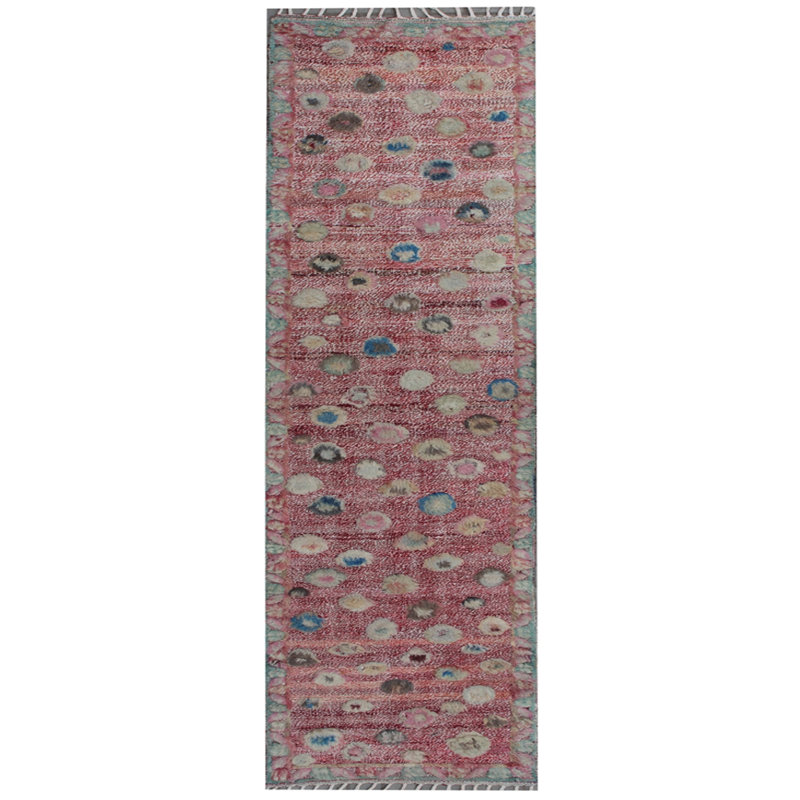 Geometric Hand Knotted 78cm X 365cm Area Rug