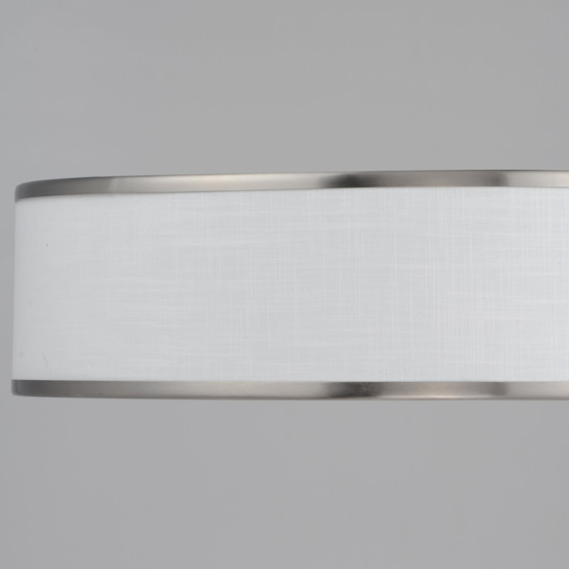 Jessalyn LED Flush Mount, 5.5" H x 20" W x 20" D, Satin Nickel/White