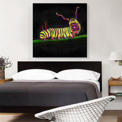 Chenille, insecte, reproduction d'art sur toile tendue