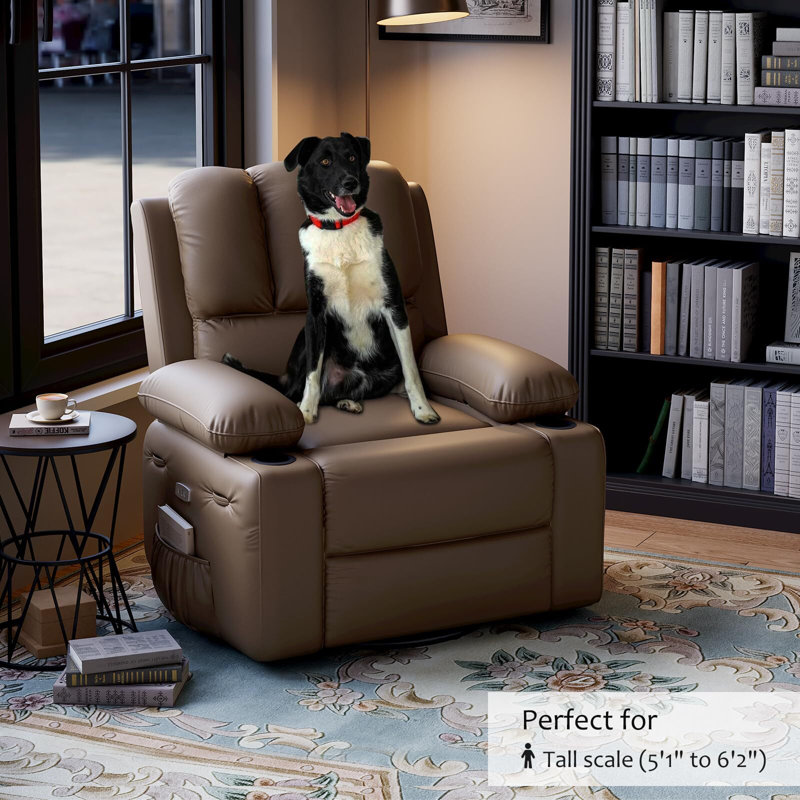 Fauteuil inclinable électrique avec chaleur et massage, Tanné