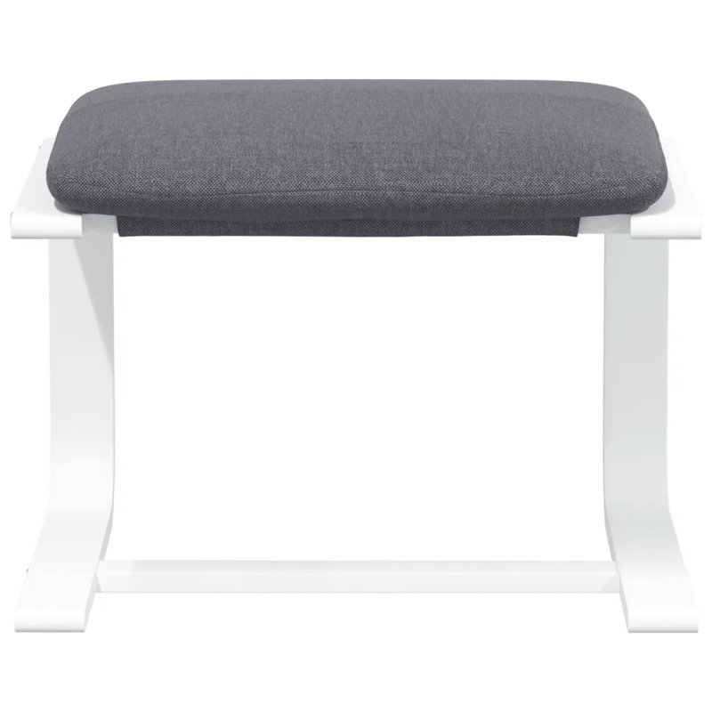 Upholstered Ottoman, Dark Gray 100% Polyester, White